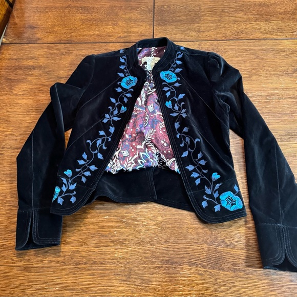 Lucky Brand Jackets & Blazers - Lucky Brand Black Blazer with Blue Floral Design
